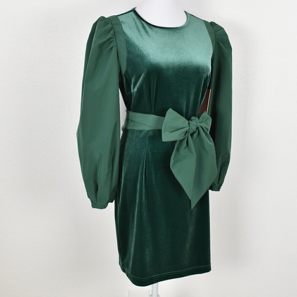 LDT Hannah Velvet Tie Front Bow Dress NEW - 6 - Picture 9 of 11